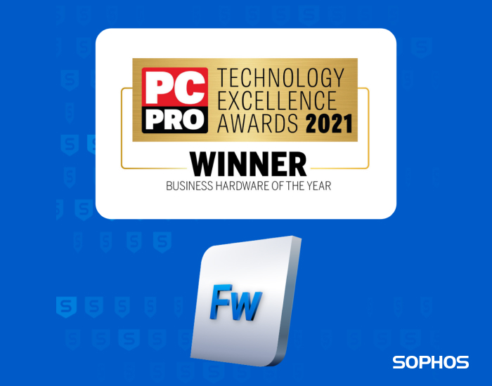 Sophos Firewall 獲得 PC PRO Excellence Awards 「2021年度業務硬體」殊榮
